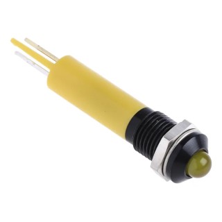 RS PRO Yellow Panel Mount Indicator 24V dc 20mA Solder Tab Termination Prominent Bezel 207-848