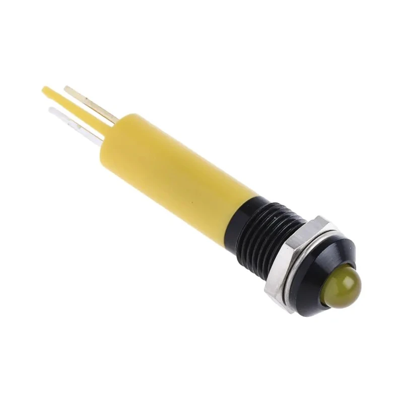 RS PRO Yellow Panel Mount Indicator 24V dc 20mA Solder Tab Termination Prominent Bezel 207-848