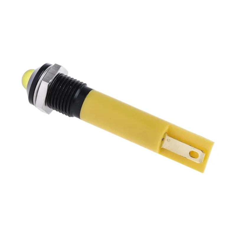 RS PRO Yellow Panel Mount Indicator 24V dc 20mA Solder Tab Termination Prominent Bezel 207-848