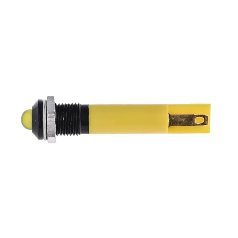 RS PRO Yellow Panel Mount Indicator 24V dc 20mA Solder Tab Termination Prominent Bezel 207-848
