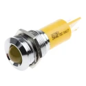 RS PRO Yellow Panel Mount Indicator 24 V AC/DC 20mA Solder Tab Termination Prominent Bezel 207-961