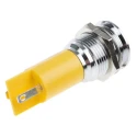 RS PRO Yellow Panel Mount Indicator 24 V AC/DC 20mA Solder Tab Termination Prominent Bezel 207-961
