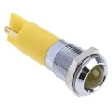 RS PRO Yellow Panel Mount Indicator 24V dc 20mA Solder Tab Termination Prominent Bezel 207-882