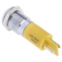 RS PRO Yellow Panel Mount Indicator 24V dc 20mA Solder Tab Termination Prominent Bezel 207-882