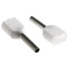 TE Connectivity Insulated Crimp Bootlace Ferrule, 8 mm Pin Length, 1.4 mm Pin Diameter, White, Suitable for 20 AWG 966144-1