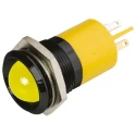 RS PRO Yellow Panel Mount Indicator 110V AC 6mA Solder Tab Termination IP67 Prominent Bezel 208-037