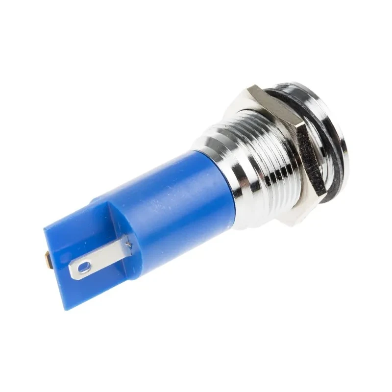 RS PRO Blue Panel Mount Indicator 24 V AC/DC, 20mA, Solder Tab Termination, Silver Bezel 207-977
