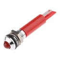 RS PRO Red Panel Mount Indicator 12V DC 17mA Solder Tab Termination IP67 Prominent Bezel 208-071
