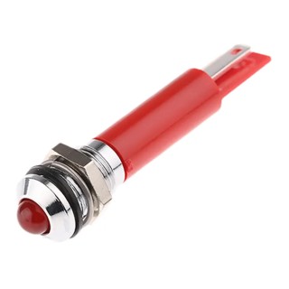 RS PRO Red Panel Mount Indicator 12V DC 17mA Solder Tab Termination IP67 Prominent Bezel 208-071