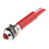 RS PRO Red Panel Mount Indicator 12V DC 17mA Solder Tab Termination IP67 Prominent Bezel 208-071