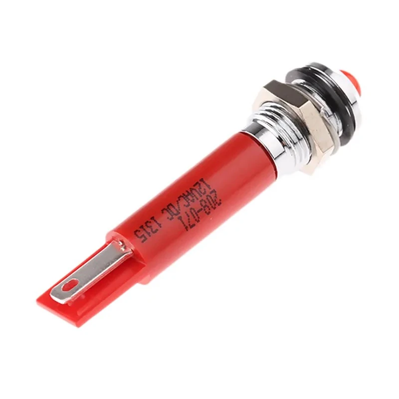RS PRO Red Panel Mount Indicator 12V DC 17mA Solder Tab Termination IP67 Prominent Bezel 208-071