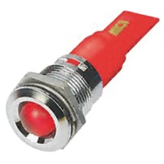 RS PRO Red Panel Mount Indicator 110V AC 6mA Solder Tab Termination Prominent Bezel 208-043