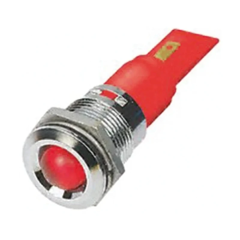 RS PRO Red Panel Mount Indicator 110V AC 6mA Solder Tab Termination Prominent Bezel 208-043