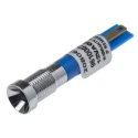 RS PRO Blue Panel Mount Indicator, 12V DC, 20mA, Solder Tab Termination, IP67 Recessed Silver Bezel 208-065