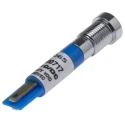 RS PRO Blue Panel Mount Indicator, 12V DC, 20mA, Solder Tab Termination, IP67 Recessed Silver Bezel 208-065