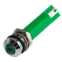 RS PRO Green Panel Mount Indicator 12V DC 17mA Solder Tab Termination IP67 Prominent Bezel 208-087