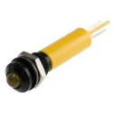 RS PRO Yellow Panel Mount Indicator 24V DC 17mA Solder Tab Termination IP67 Prominent Bezel 208-116
