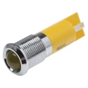RS PRO Yellow Panel Mount Indicator 12V, IP67 Waterproof, Prominent Silver Bezel IP67