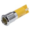 RS PRO Yellow Panel Mount Indicator 12V, IP67 Waterproof, Prominent Silver Bezel IP67