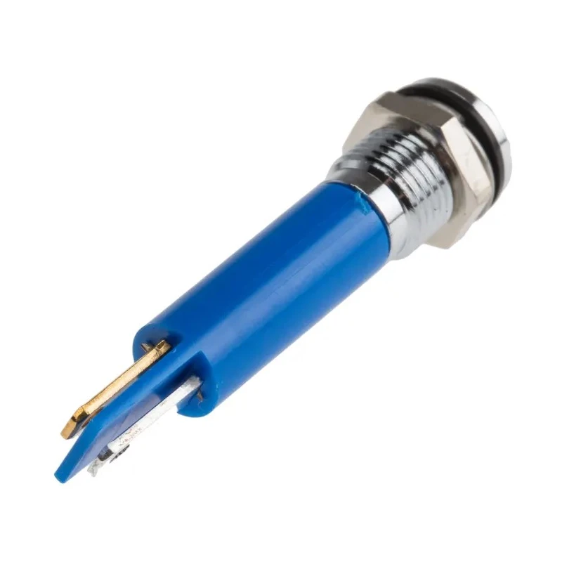 RS PRO Blue Panel Mount Indicator, 12V, 17mA, Solder Tab Termination, IP67, Prominent Bezel, Model 208-093
