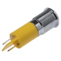 RS PRO Yellow Panel Mount Indicator 12V, IP67 Waterproof, Prominent Silver Bezel IP67