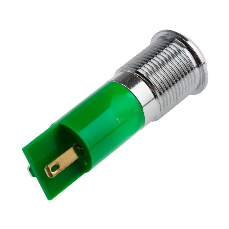 RS PRO Green Panel Mount Indicator with 14 mm Mount Hole, Silver Prominent Bezel, 48V dc and 65 V dc, 16mA, Model 208-166