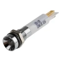 RS PRO White Panel Mount Indicator 12V dc 20mA Solder Tab Termination IP67 Recessed Bezel Silver 208-188