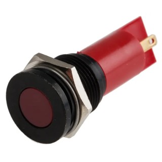 RS PRO Red Panel Mount Indicator, 24 V AC/DC, 20mA, Solder Tab Termination, Flush Bezel 208-302