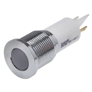 RS PRO White Panel Mount Indicator 24V AC/DC, 20mA, Solder Tab Termination, Flush Bezel 208-295