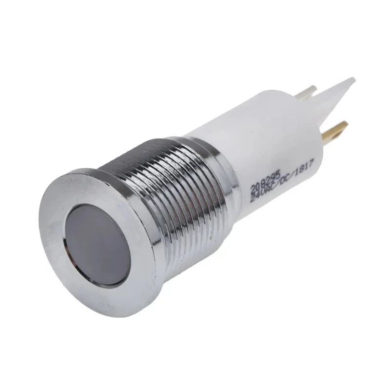 RS PRO White Panel Mount Indicator 24V AC/DC, 20mA, Solder Tab Termination, Flush Bezel 208-295