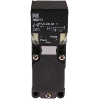 RS PRO Block Inductive Proximity Sensor M12 Thread, PNP Output, 30 V DC, 25 mm Detection Range 208-263