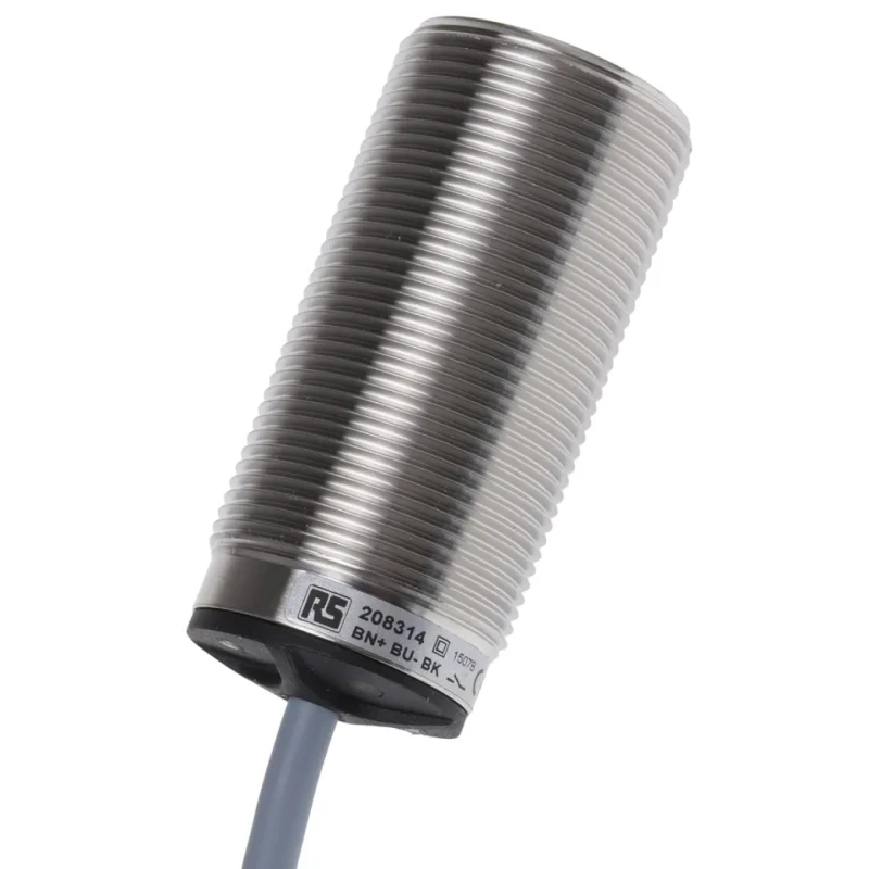 RS PRO Threaded Barrel Inductive Proximity Sensor M30 x 1.5 PNP 30V 200mA 10mm Detection 208-314