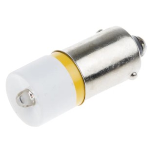 RS PRO Yellow Indicator Lamp Single Chip BA9 Base 10 mm Diameter 207-551