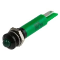 RS PRO Green Panel Mount Indicator 12V AC 20mA Solder Tab Termination Prominent Bezel 208-346
