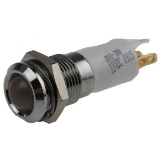 RS PRO Red, Yellow, Green Panel Mount Indicator 12V dc 20mA Solder Tab Termination Prominent Bezel 208-380