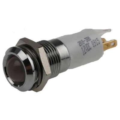 RS PRO Red, Yellow, Green Panel Mount Indicator 12V dc 20mA Solder Tab Termination Prominent Bezel 208-380
