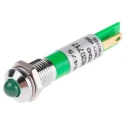 RS PRO Green Panel Mount Indicator 12V DC 20mA Solder Tab Termination Prominent Bezel 208-475
