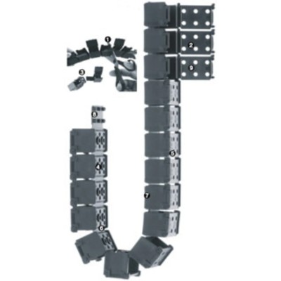 Igus Cable Trunking Black Plastic 15mm Width x 18mm Depth x 1m Length Minimum Bend Radius 28mm E1.18 W15mm