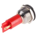RS PRO Red Panel Mount Indicator, 230 V AC, 130 V DC, 3 mA Current, Silver Bezel, 67.5 mm Length, Model 208-548