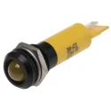 RS PRO Yellow Panel Mount Indicator, 12 V AC/DC, 20mA Current, Solder Tab Termination, IP67 Rated, Prominent Bezel 208-633