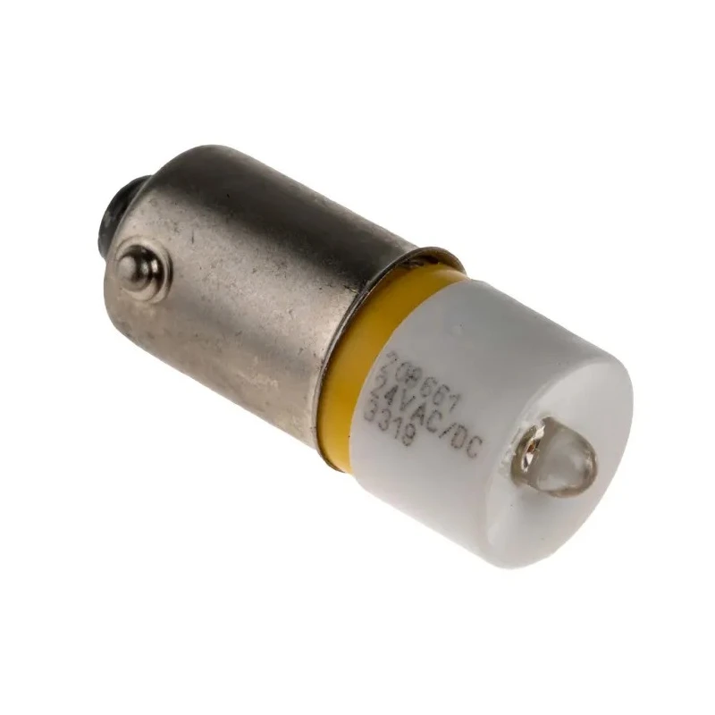 RS PRO Yellow Indicator Lamp Single Chip, 24 V AC/DC, BA9 Base, 10 mm Diameter 208-661