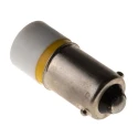 RS PRO Yellow Indicator Lamp Single Chip, 24 V AC/DC, BA9 Base, 10 mm Diameter 208-661
