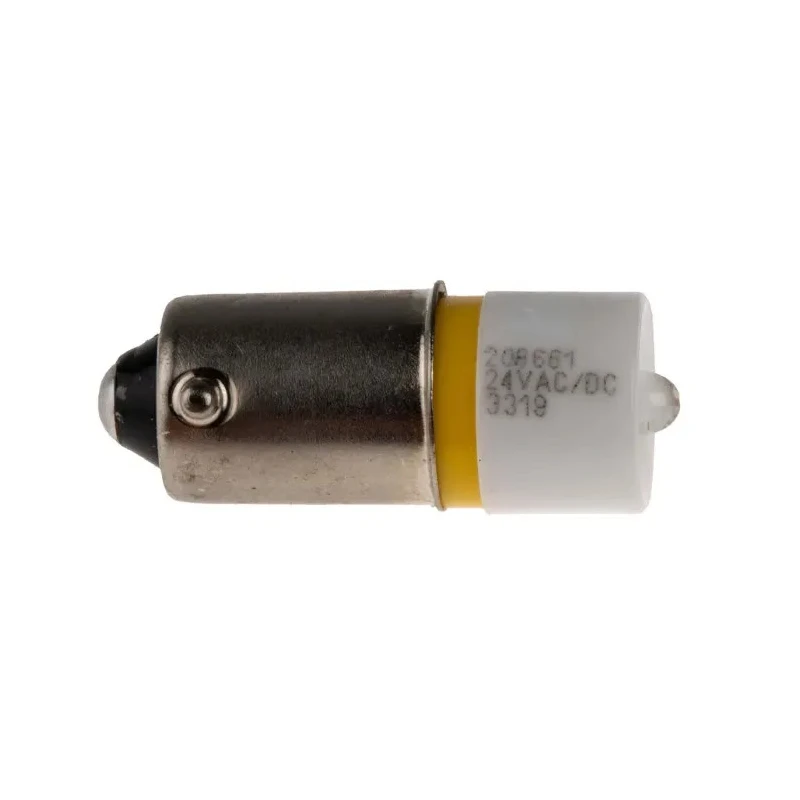 RS PRO Yellow Indicator Lamp Single Chip, 24 V AC/DC, BA9 Base, 10 mm Diameter 208-661