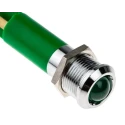 RS PRO Green Panel Mount Indicator 24 V AC/DC 20mA Solder Tab Termination IP67 Prominent Bezel 208-481