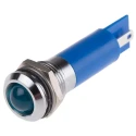 RS PRO Blue Panel Mount Indicator, 12 V AC/DC, 20mA, Solder Tab Termination, IP67, Prominent Bezel 208-734