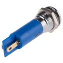 RS PRO Blue Panel Mount Indicator, 12 V AC/DC, 20mA, Solder Tab Termination, IP67, Prominent Bezel 208-734