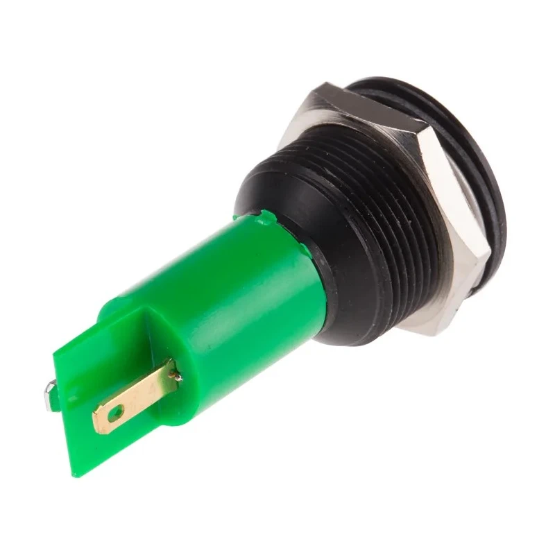 RS PRO Green Panel Mount Indicator 230 V AC, 115 V AC, 3mA Current, Black Bezel, Prominent Style 208-790