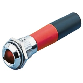RS PRO Red Panel Mount Indicator 12 V AC/DC, 20mA, Solder Tab Termination, IP67, Prominent Silver Bezel 208-756