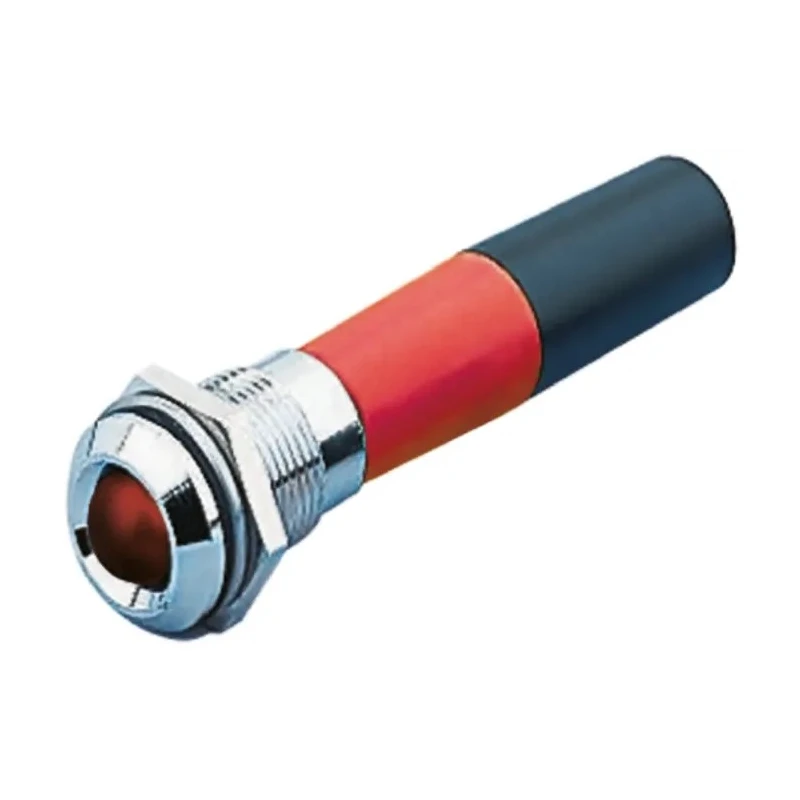 RS PRO Red Panel Mount Indicator 12 V AC/DC, 20mA, Solder Tab Termination, IP67, Prominent Silver Bezel 208-756