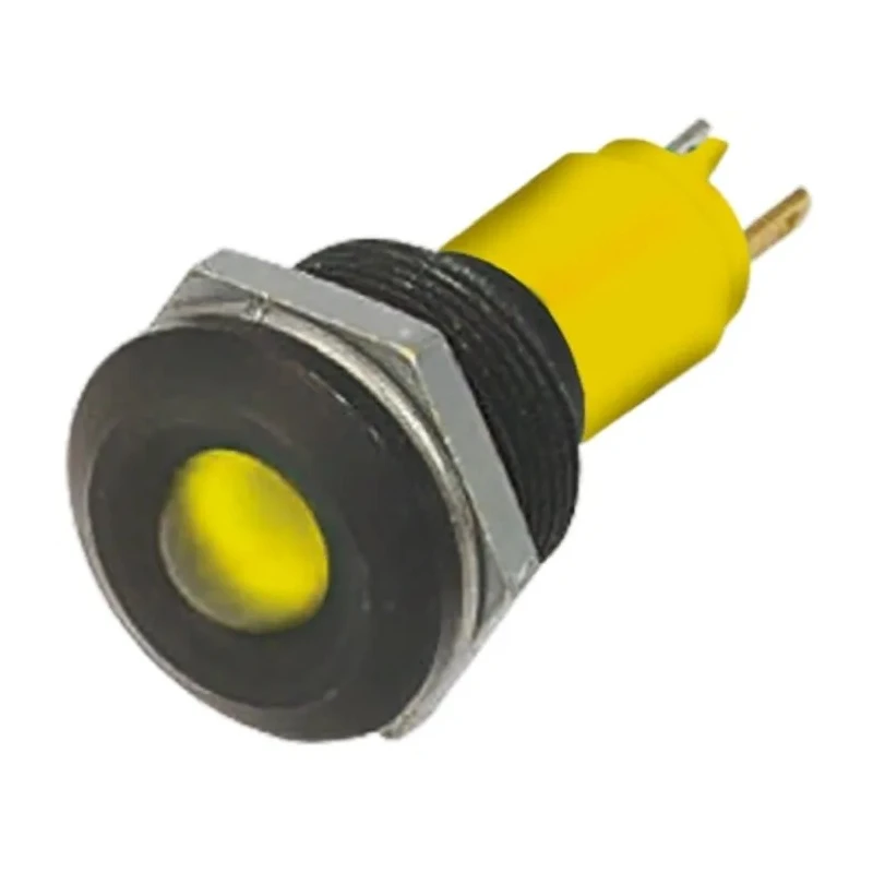 RS PRO Yellow Panel Mount Indicator LED 230 V AC, 115 V DC, 3mA, Black Bezel Prominent 208-807